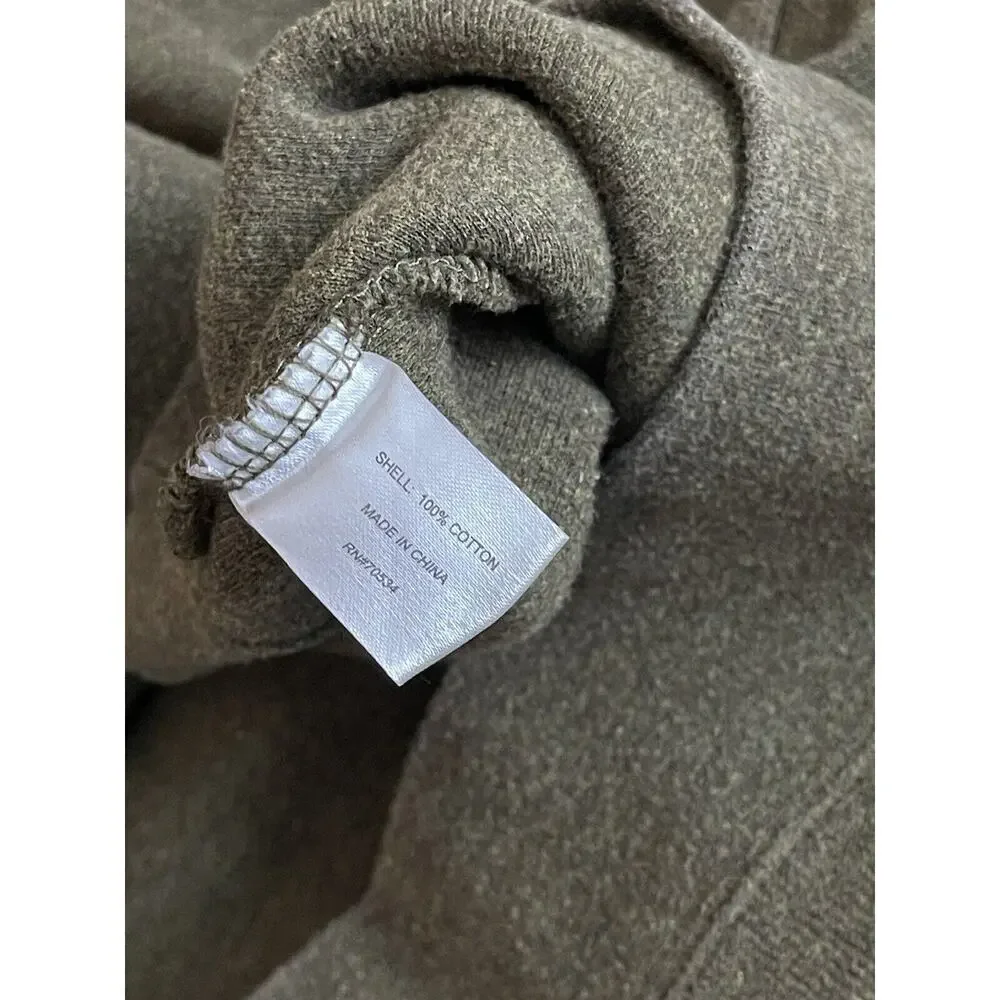 Orvis Mens XXL Vintage Quarter Zip Pullover Sweater Green Heavyweight Cotton‎